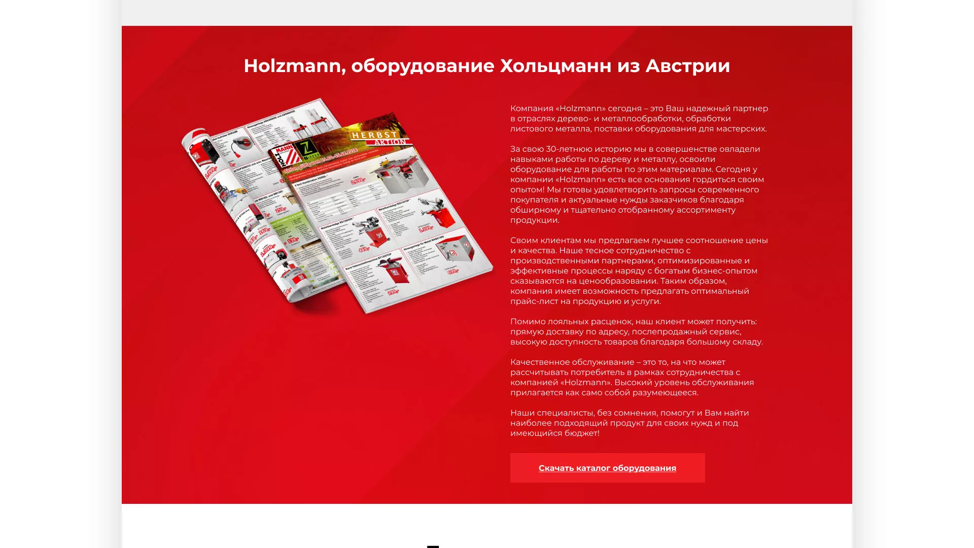 Создание сайта компании «HOLZMANN Maschinen GmbH» в Симе